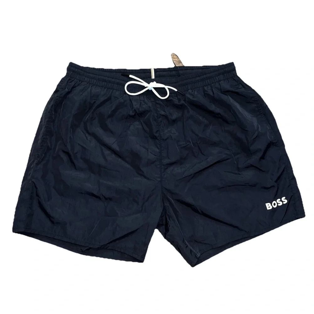 HUGO BOSS QUICK-DRY Pirhana Abstract Floral BOSS Patch Swim Trunks NWT